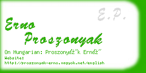 erno proszonyak business card